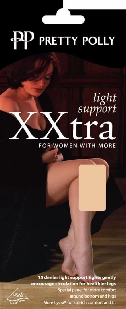 Pretty Polly Panty - Light Support - XXtra - Shaping - 46/54 - Barely Black