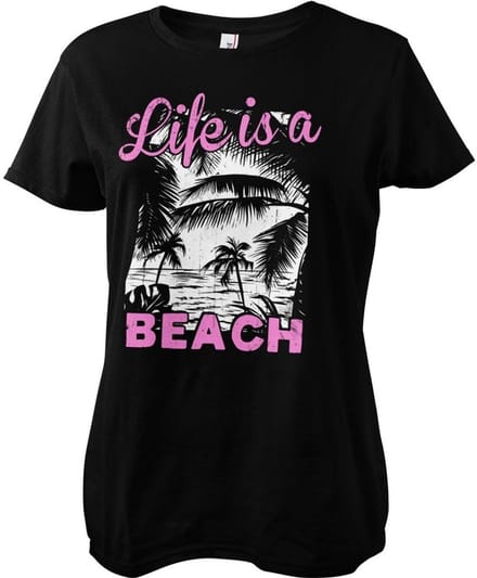 Hybris Dames-T-shirt 'Life Is A Beach Girly'