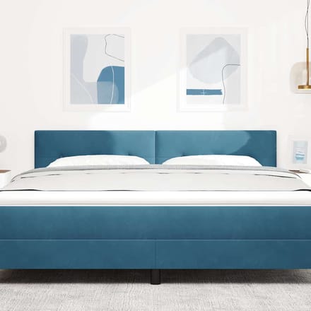 vidaXL - Hoofdbord - Donkerblauw - 180 - cm - Fluweel
