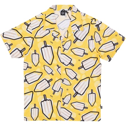 Heren shirt met korte mouwen Mambo Lemon Pattern Bowlingshirt geel