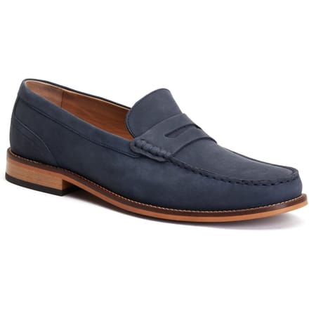Base London Garfield Leder Heren Navy Loafers