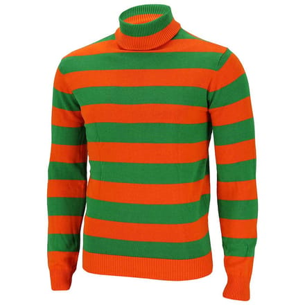 Kruikenstad trui - Unisex - Turtle Nek - Oranje/Groen / S
