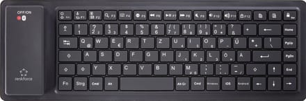 Renkforce RF-SWK-100 Bluetooth® Keyboard Duits, QWERTZ Zwart Flexibel, Multimediatoetsen, Antislip, Stofdicht, Spatwaterdicht