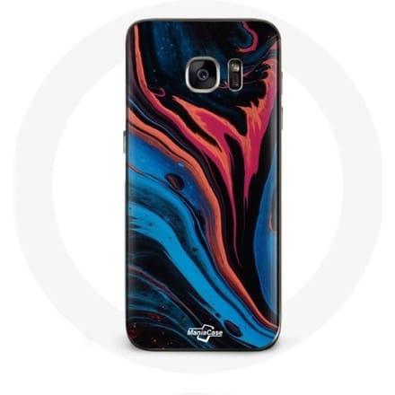 Samsung Galaxy S7 Hoesje Abstracte Textuur Blauw Zwart Rood