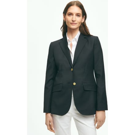 Brooks Brothers Wool Blazer With Gold Shank Buttons Navy Größe: 2 | Blazer Outlet | Damen | Gelb