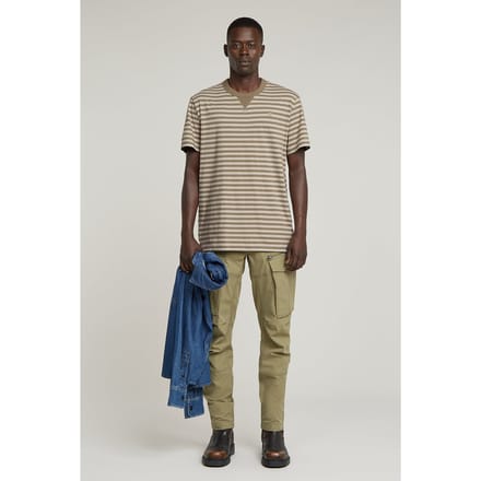 G-Star Nifous Stripe R T Ensis Green/dk Brick Stripe Taglia: M | Magliette basic Outlet | Uomo | Verde