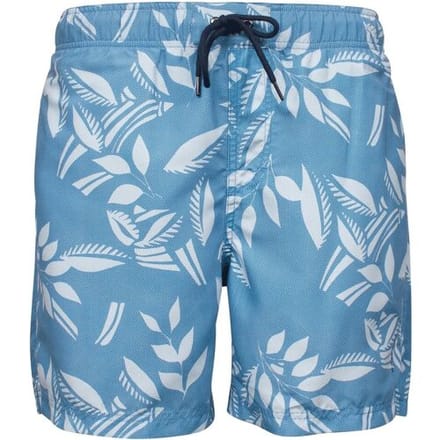 Baileys Swim Short Allover Leaves Drawstring Denim Blue / male