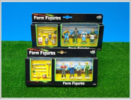 571931 Boer/Boerin 4 stuks met landbouw accessoires