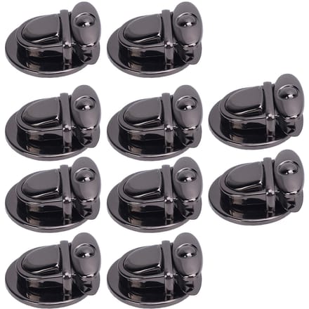 10 Sets Steekslot Sluiting Zilver Zwart 32mm Eendenbek Sluiting met 36,5x37mm Basisplaat voor black