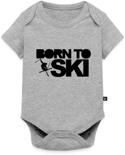 Born To Ski Wintersport Baby Rompertje Met Korte Mouwen