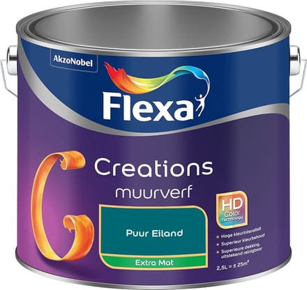 Flexa - Creations Muurverf Extra Mat - Puur Eiland - Mengverf - 2,5 L