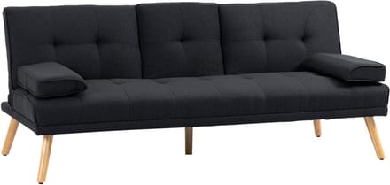 HOMCOM-Schlafsofa-Polyester-181L x 77B x 78H cm-Grau