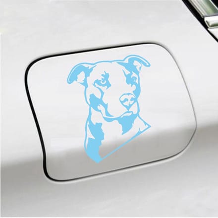Bumpersticker - Pitbull  - 13 X 11 - Licht Blauw