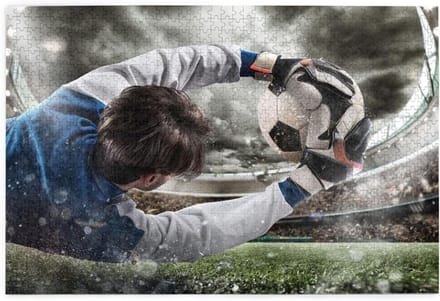 Voetbal Puzzel - Houten Legpuzzel - Familie Ontspanning - Verticale Versie - 1000 Stukjes - Wit