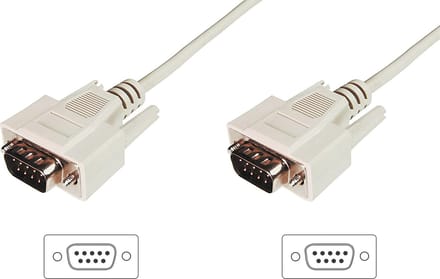 Digitus Aansluitkabel Serieel [1x D-sub stekker 9-polig - 1x D-sub stekker 9-polig] 3.00 m Beige