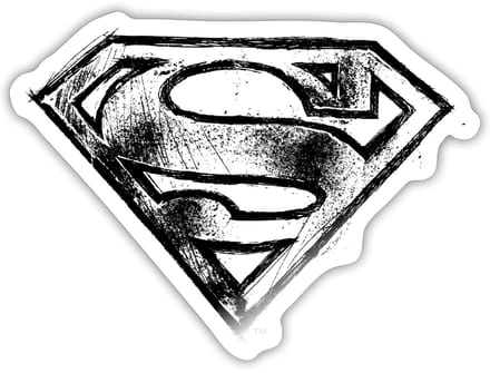 Superman S Schild Tekening Sticker maat S (10 x 10 cm)