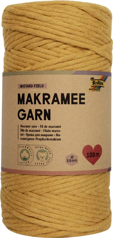 Mosterdgele macramégaren, 100 meter