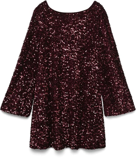 VERO MODA - VMLAILA LS SEQUIN BOW DRESS EXP - Dames - Mini jurken