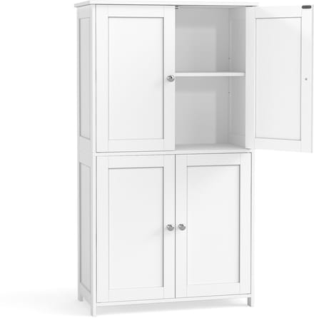 VASAGLE - Badkamerkast - In Hoogte Verstelbare Planken - Shaker-Stijl