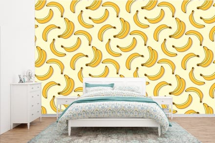 Behang - Fotobehang Fruit - Design - Banaan - Breedte 385 cm x hoogte 240 cm