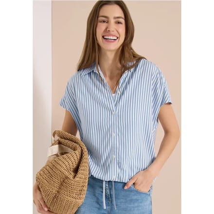 Blouse met korte mouwen en gestreept patroon
