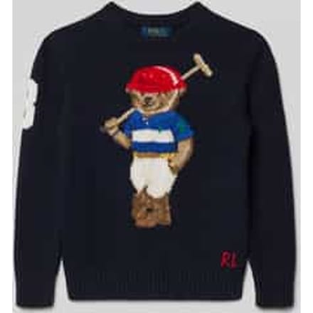 Gebreide pullover met motief en ronde hals