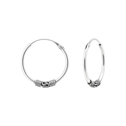 Amanto Oorbellen Bruwe - 925 Zilver Geoxideerd - Bali - 1,2x20mm