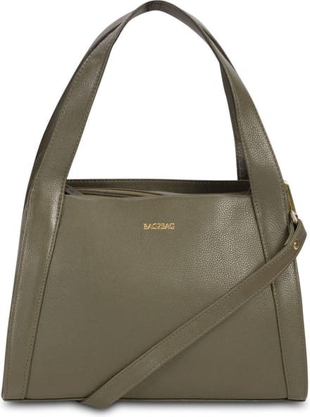Bag2Bag Grote Mooie Leren Handtas - Schoudertas Dames LCEF0198 Olijfgroen