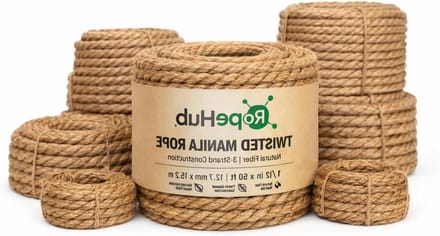 Gedraaid Touw - Natuurlijk Manila - Buiten Projecten - Weerbestendig Behandeld - 5/8" x 25ft - Natuurlijk