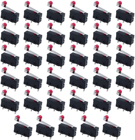 Allecto - Mini-microfoons - Schakelaar - Compact ontwerp - Rood - Momentane actie - Ideaal voor machines - Set van 35
