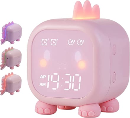 Slaaptrainer - Kinderen - Kinderwekker - Nachtlampje Kinderen - Roze dino