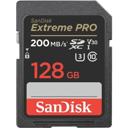SDXC Geheugenkaart SanDisk Extreme Pro, 128Gb, Klasse 10 / UHS-1 U3 SDSDXXD-128G-GN4IN