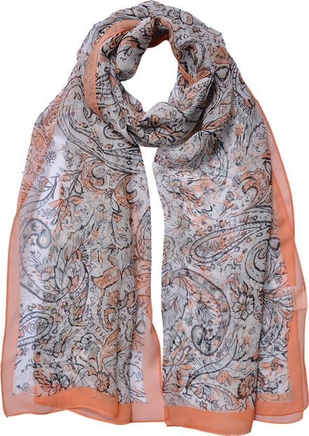 Juleeze Sjaal Dames Print 50x160 cm Oranje Synthetisch