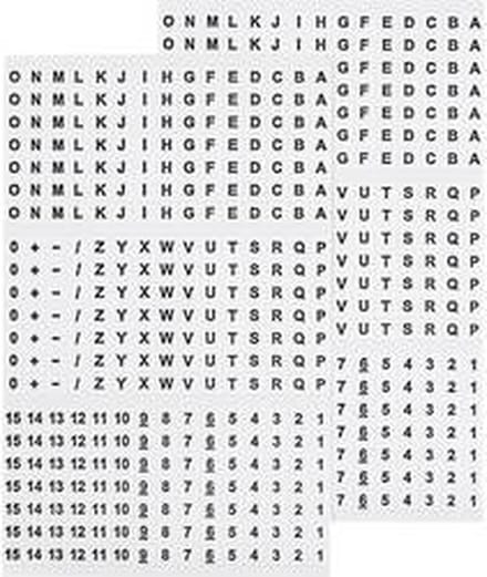 TRU COMPONENTS 1565168 Bedrukte plakmarkering Opdruk A - Z, +, -, 0 - 15 606616