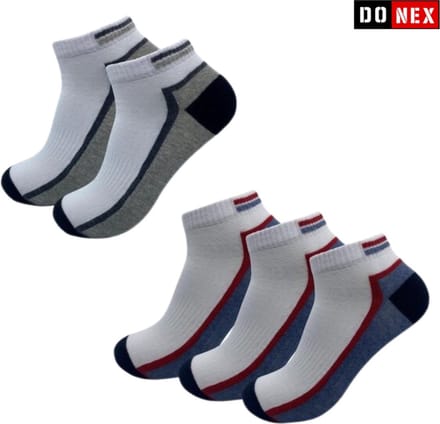 8 Paar Sneakersokken - Donex - Plattenaad - Lijn - Maat 43-46