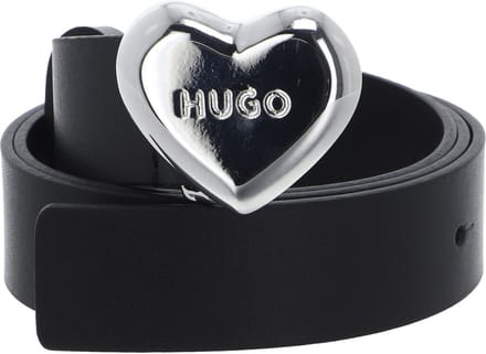 HUGO Leren Riem Serce Sz30 Leather Belt W75 Black Zwart