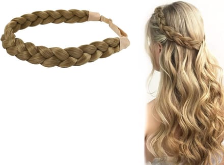 Vlechtbare Elastische Haarband van Synthetisch Haar - Verstelbare en Natuurlijke Look voor Elke Gelegenheid