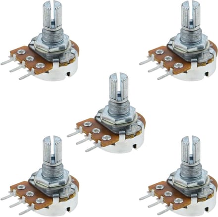 Potentiometer Set - Variabele Weerstand - Elektronica Projecten - Logaritmisch 100K Ohm - 6mm Schacht