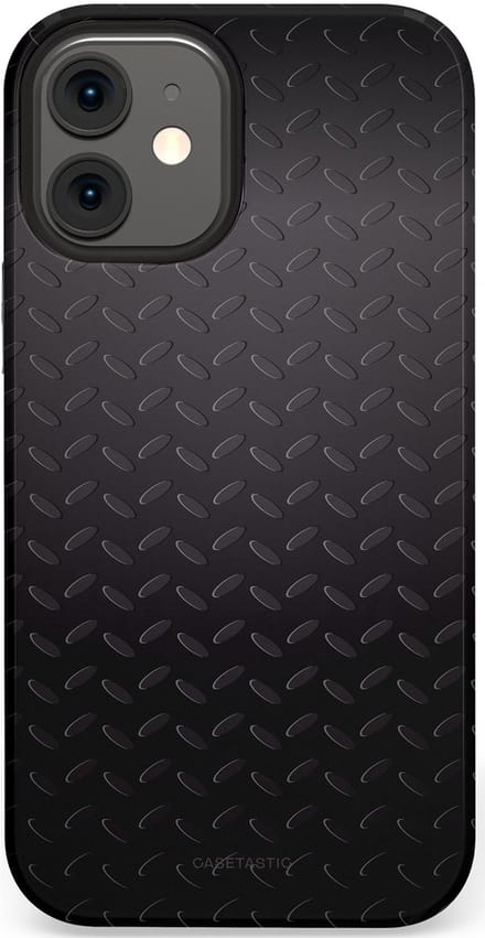 Casetastic hoesje geschikt voor Apple iPhone 12 Mini - Dubbellaagse bescherming - Geometaal - Fashion Case - Zwart