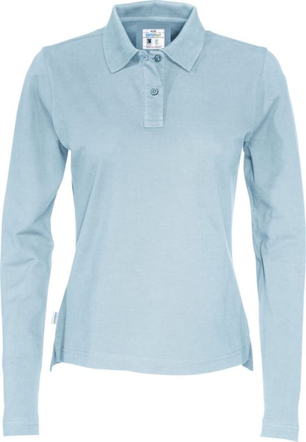 Cottover POLO PIQUE LONG SLEEVE LADY - GOTS GECERTIFICEERD 141017 - Lichtblauw - L
