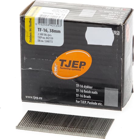 Brad 16G 1.6mm l= 38mm recht RVS (2500)