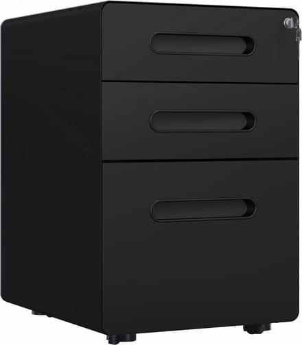 Vinsetto Rolcontainer archiefkast met 3 laden kantoorcontainer staal 924-007