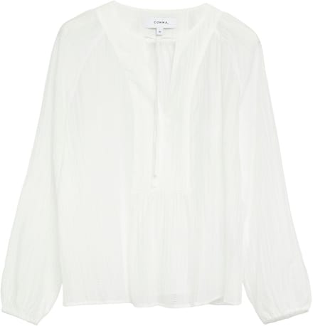 Dames lyocell blouse met opengewerkte pointele patronen COMMA