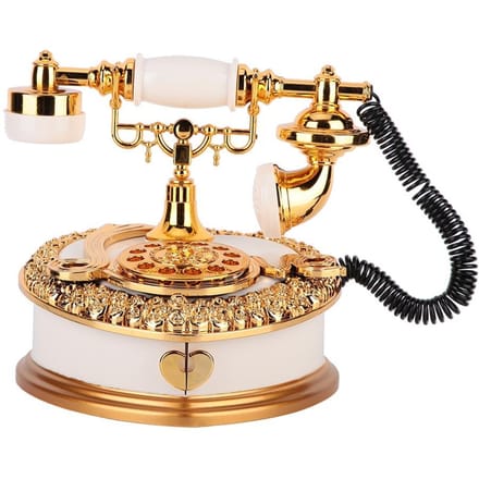 Hart Telefoonvormige Plastic Muziekdoos Sieradendoos Woondecoratie Verjaardagscadeau(Wit) wit