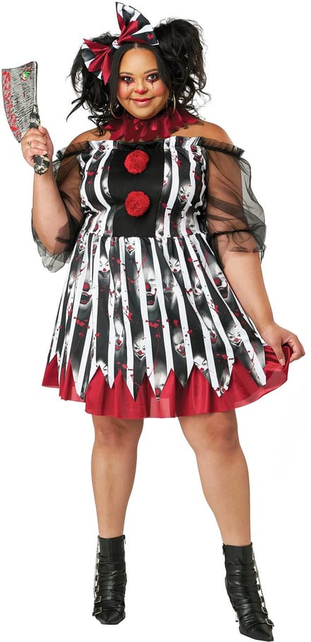 Vegaoo - Luxe plus-size gek clownskostuum voor vrouwen