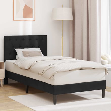 vidaXL - Bedframe - met - hoofdeinde - Zwart - 100 - x - 200 - cm - Fluweel
