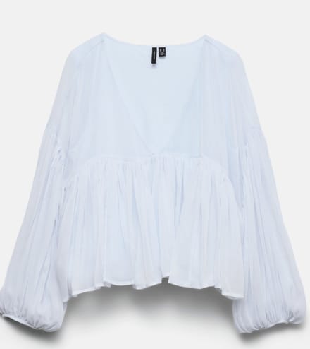 VERO MODA - VMKATIE LS VOLUME TOP WVN EXP - Dames - Blouses