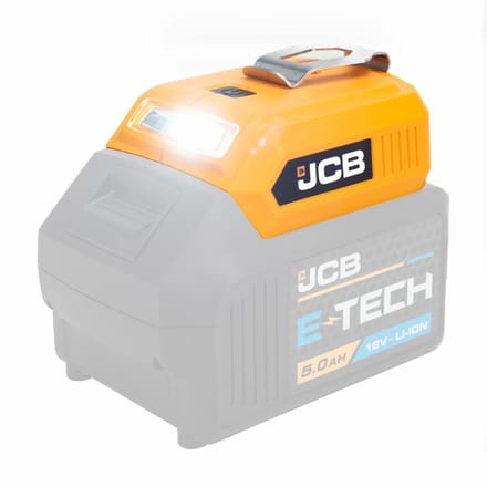 JCB - USB Opladeradapter - LED Zaklamp - 5V 2A - Dubbele Poort