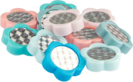 Pexkids Bloemvormige spaakkralen - Reflecterend - 12 stuks - Vier kleuren