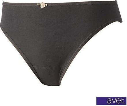 Avet 3367 dames bikini slip - Elastisch katoen dames onderbroek- Mini slip wit en zwart - Zwart / M